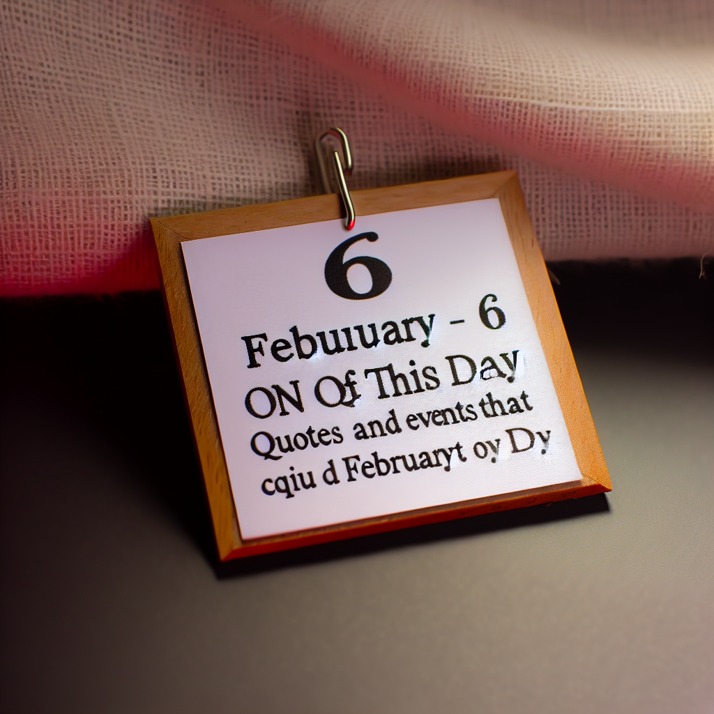 Un día como hoy | 6 de febrero | Frases y Sucesos que ocurrieron un seis de febrero